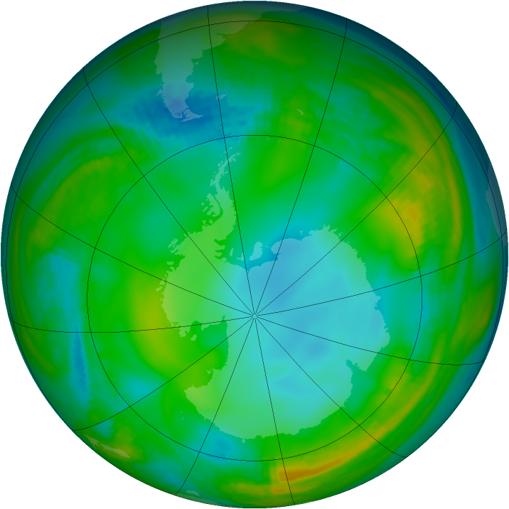 Antarctic ozone map for 17 June 1981